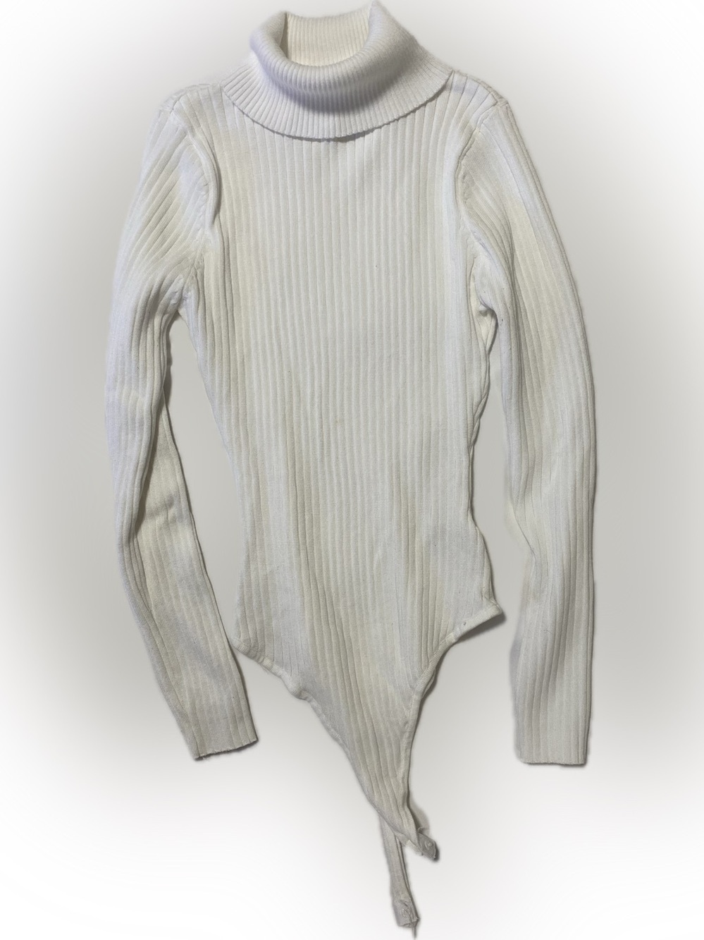 Better Be Cream Ribbed Turtleneck Long-Sleeve Bodysuit